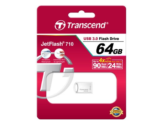EAN 0760557830191 - Transcend JetFlash 710S 64GB unidad flash USB USB tipo A 3.2 Gen 1 (3.1 Gen 1) Plata imagen 1