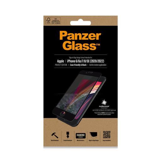 EAN 5711724126796 - PanzerGlass ® Privacy Screen Protector iPhone SE (2020/2022) | 8 | 7 | 6 | 6s | Edge-to-Edge Protector de imagen 2