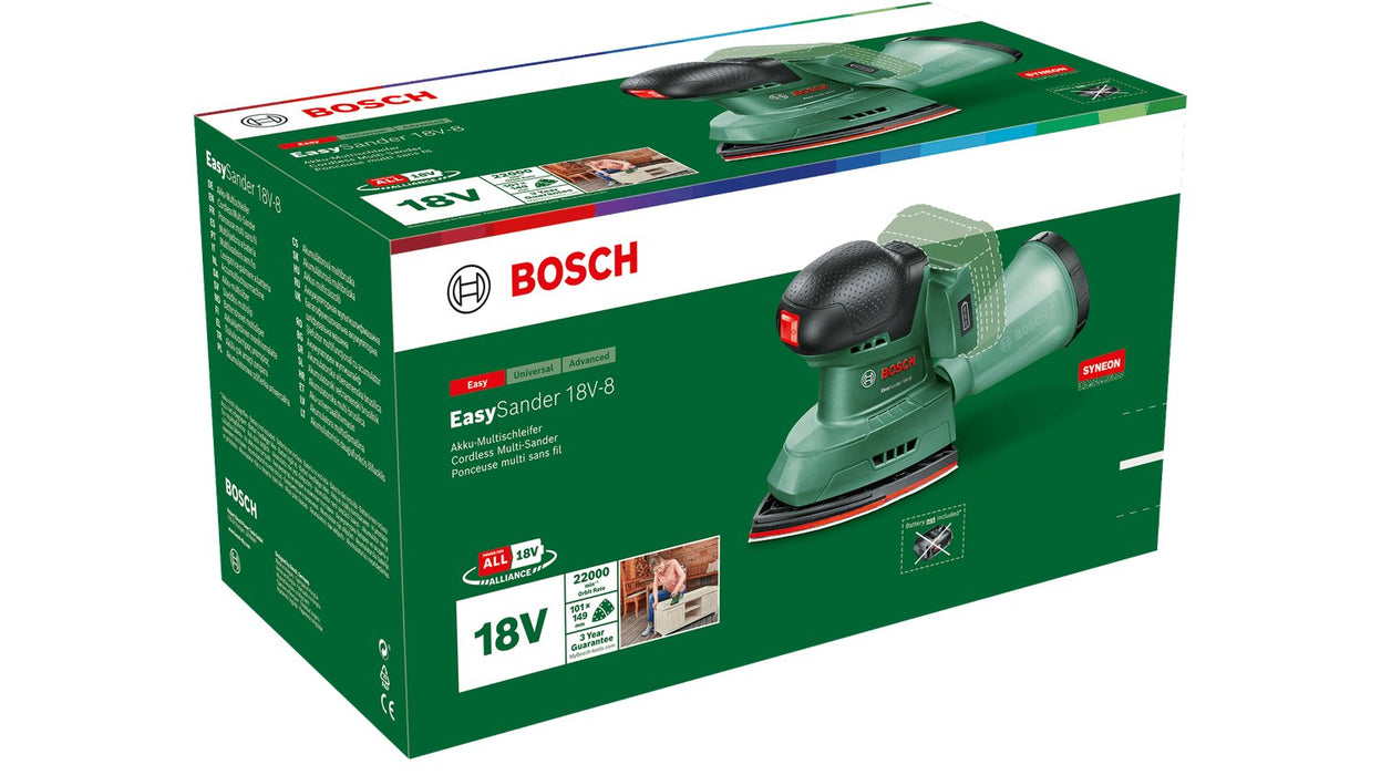 EAN 4053423231939 - Bosch EasySander 18V-8 Lijadora orbital 22000 OPM Negro, Verde imagen 3