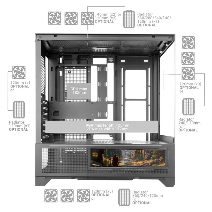 EAN 8435693112563 - Mars Gaming MCLCDXW carcasa de ordenador Midi Tower Blanco imagen 14