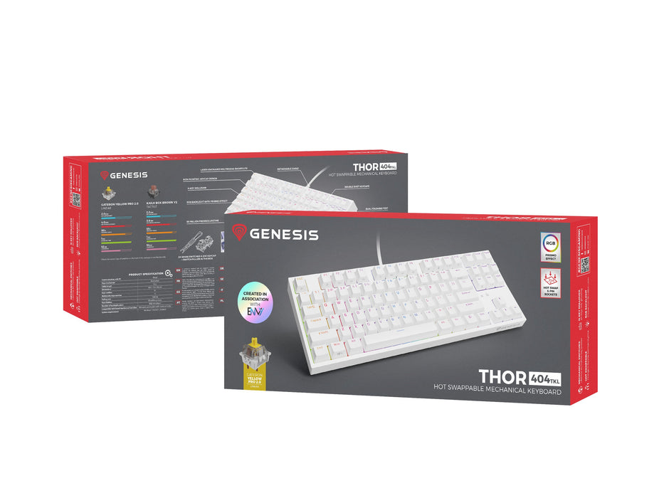 EAN 5901969443202 - GENESIS Thor 404 TKL teclado Juego USB QWERTY Internacional de EE.UU. Blanco imagen 13