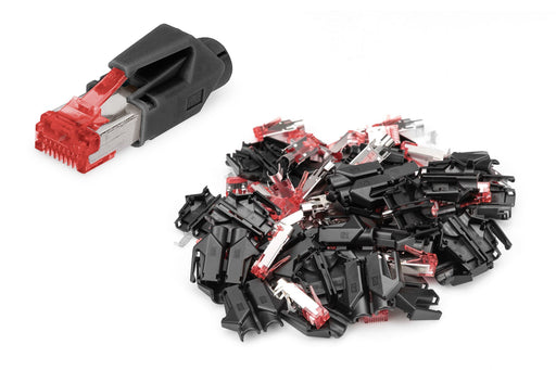 EAN 4016032494959 - Digitus A-MO6-8-8-HRS-10 conector RJ-45 Negro, Rojo imagen 1