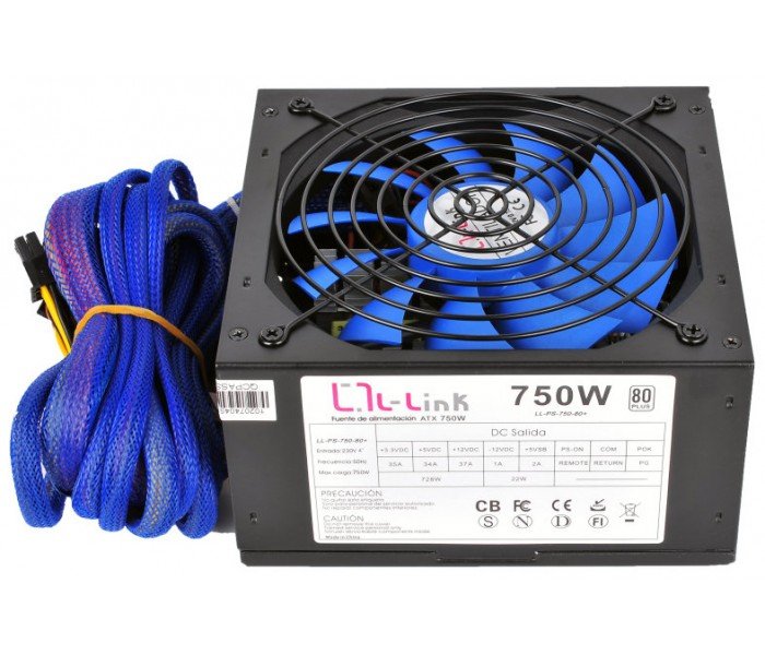 EAN 8436531366018 - L-Link LL-PS-750-80+ unidad de fuente de alimentación 750 W 20+4 pin ATX Negroimagen 2)