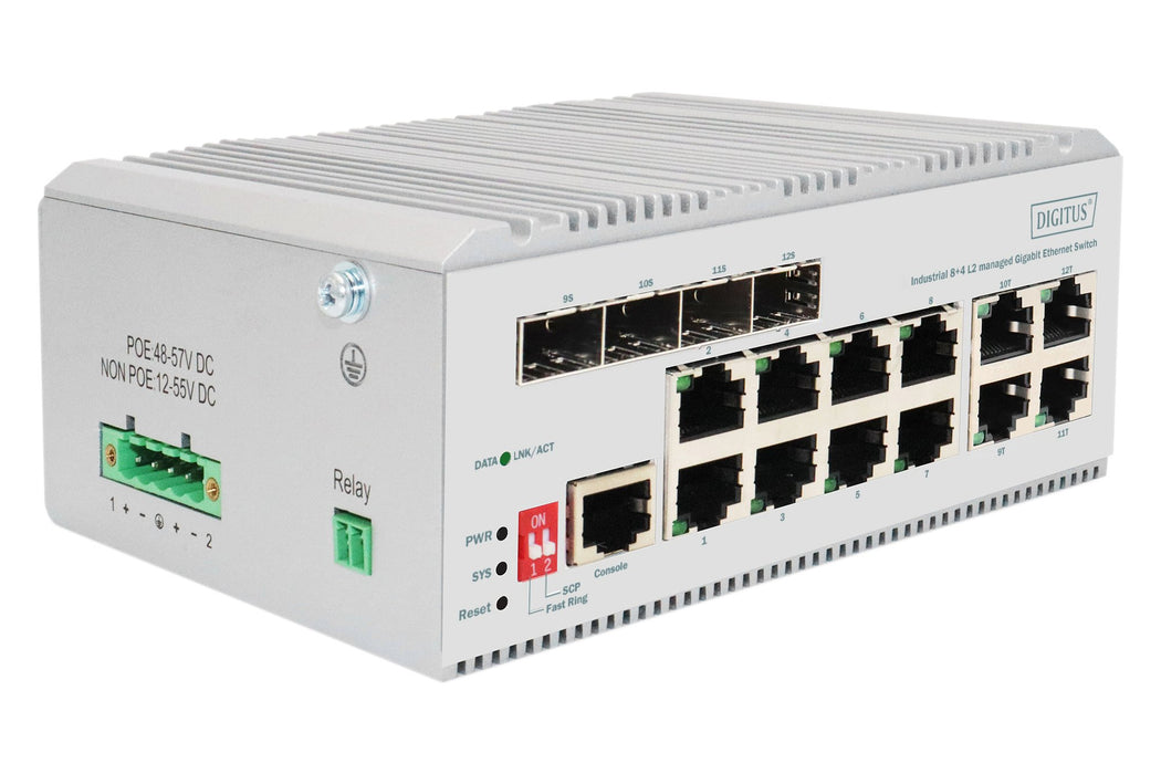 EAN 4016032489221 - Digitus DN-651145 switch Gestionado Gigabit Ethernet (10/100/1000) Gris imagen 1