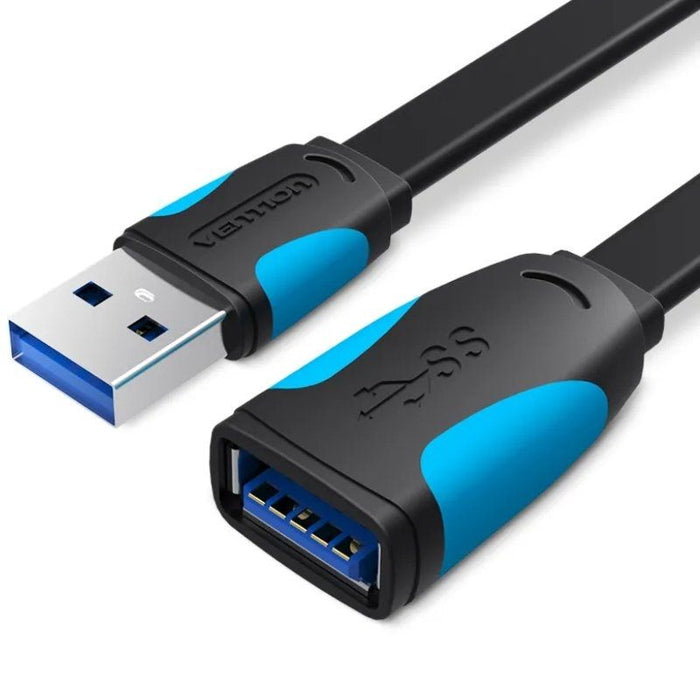 Cable Alargador Usb 3.0 Vention Vas-A13-B100 Usb Macho Usb Hembra 1m Negro Y Azul