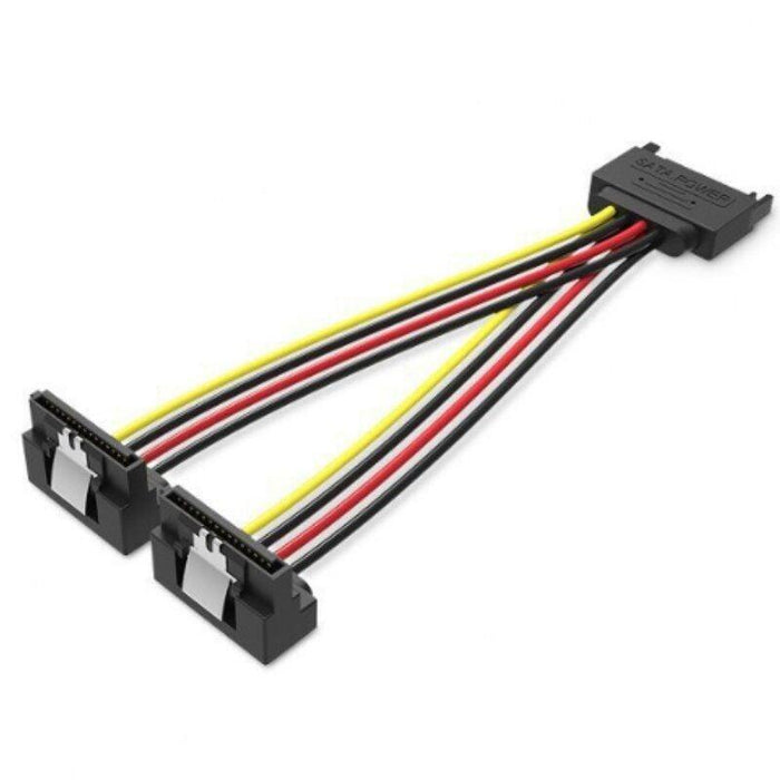 Cable Alimentación Vention Kdbbb Sata Macho 2x Sata Hembra 15cm Negro