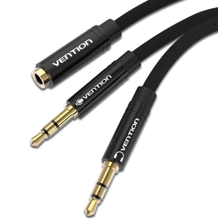Cable Audio Estereo 2xjack 3.5/M Jack 3.5/H 1 M Negro Vention 1m/ De 2xjack 3.5 Macho A Jack 3.5 Hembra/ Negro