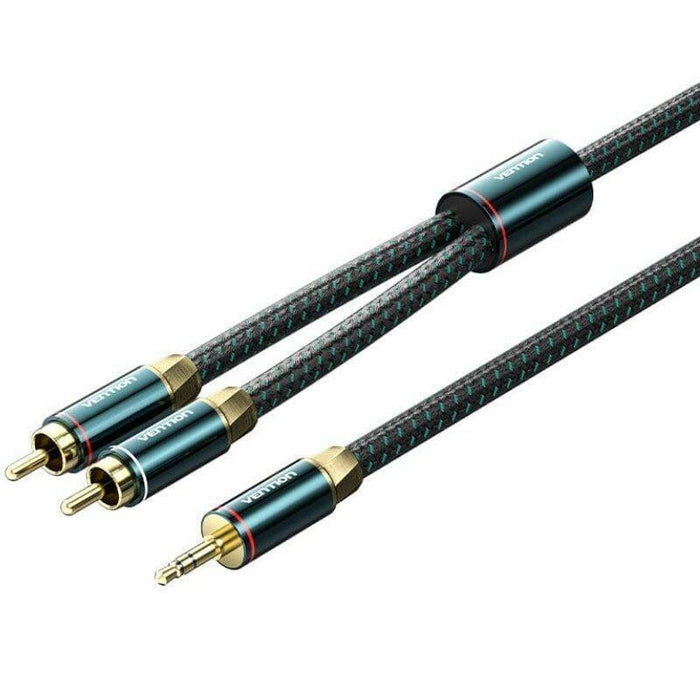 Cable Audio Vention Bcsgf 2x Rca Macho Jack 3.5 Macho 1m Verde Y Negro