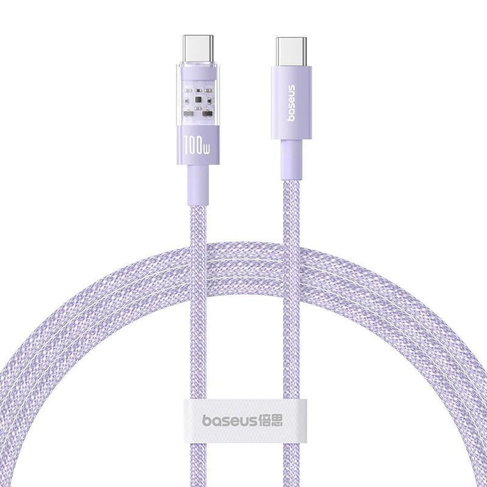 Cable Baseus Gem De Carga Rápida Usb C A Usb C 1 M 100 W Morado