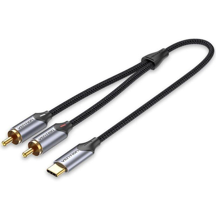 Cable Conversor Vention Bguhg 2x Rca Macho Usb Tipo-C Macho 1.5m Gris