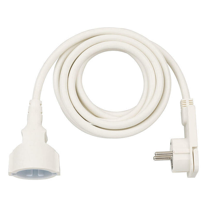 Cable De Extensión Brennenstuhl Con Enchufe Plano Acodado De 3 M, Blanco