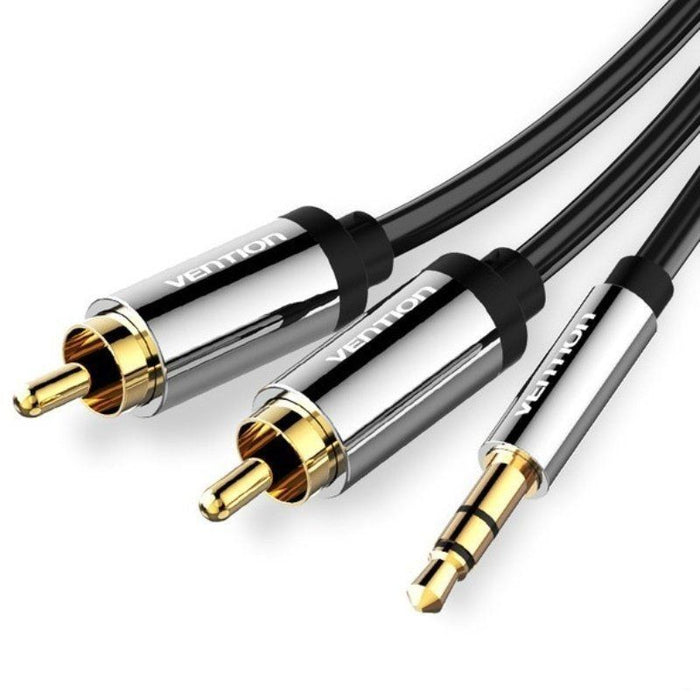 Cable Estéreo Vention Bcfbj Jack 3.5 Macho 2x Rca Macho 5m Negro