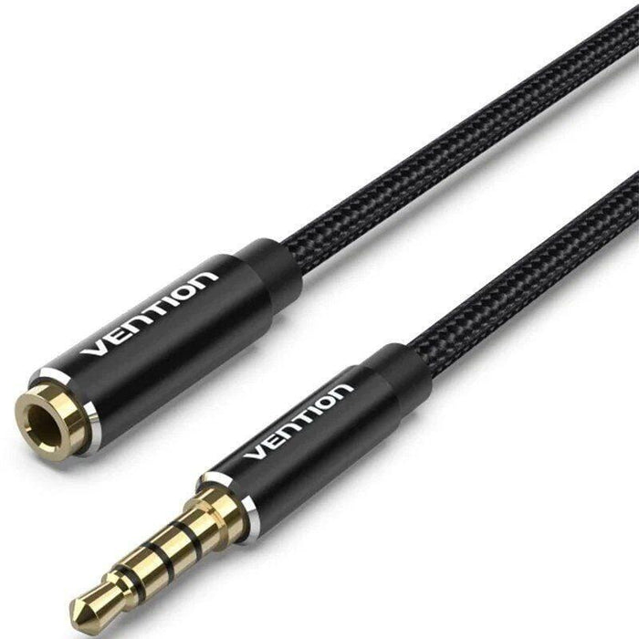 Cable Estéreo Vention Bhcbj Jack 3.5 Macho Jack 3.5 Hembra 5m Negro