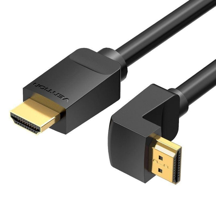 Cable Hdmi 2.0 4k Acodado Vention Aaqbi Hdmi Macho Hdmi Macho 3m Negro