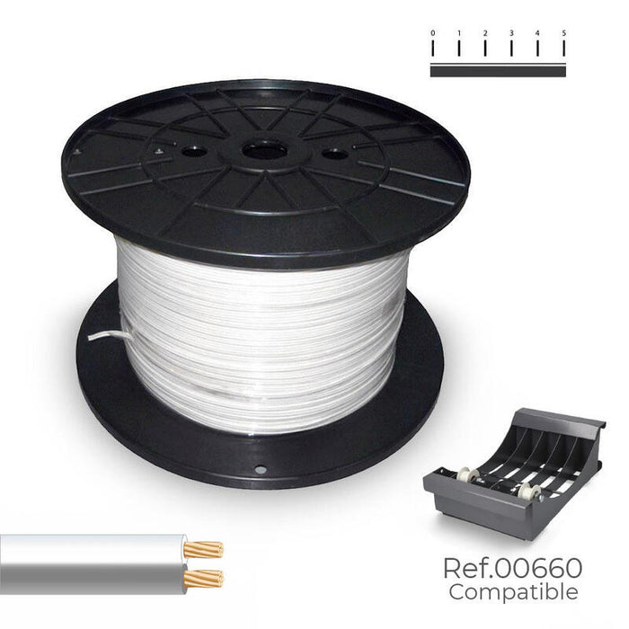 Cable Paralelo 2 X 0,75 Mm² Blanco/Gris 500 M.