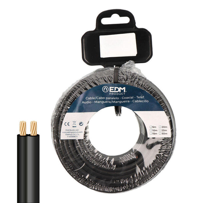 Cable Paralelo 2x0,75mm² Negro 25m.