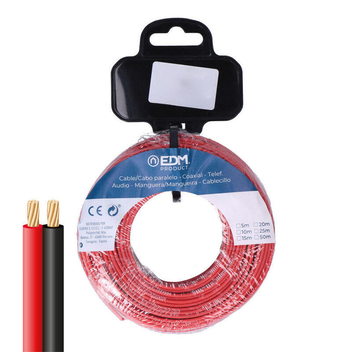 Cable Paralelo 2x1mm² Rojo/Negro 15m.