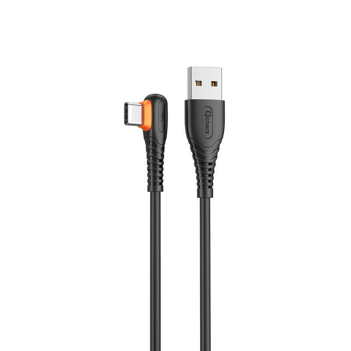 Cable Qcharx London Usb A Tipo C 3a 1 M Pvc Negro Acodado