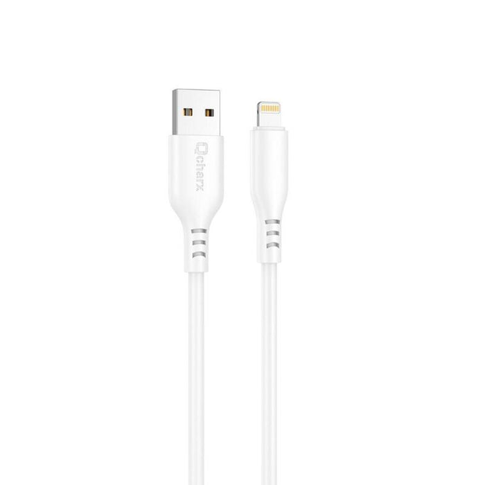 Cable Qcharx Tokyo Usb A Lightning 3a 1 M Silicona Blanco Tacto Suave