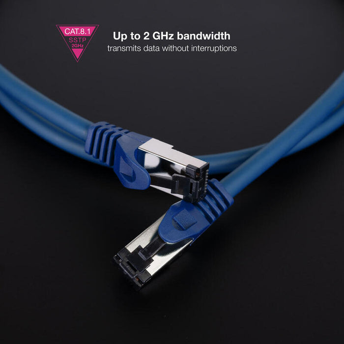 Cable Red Cat.8.1 2ghz Lszh Sstp Awg26 Azul 0.5 M