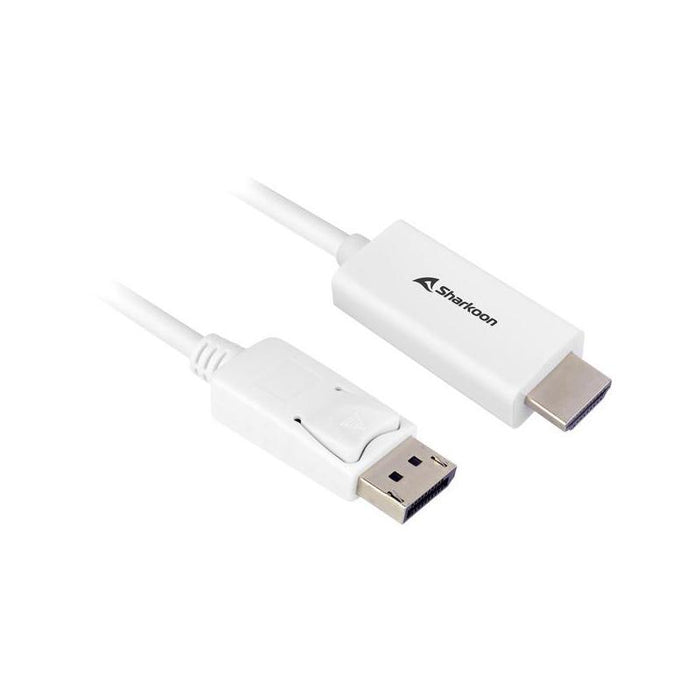 Cable Sharkoon Displayport 1.2 > Hdmi 4k Blanco, 1 Metro