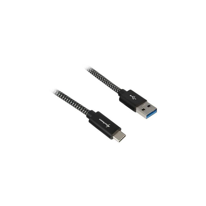 Cable Sharkoon Usb 3.2 Gen 2, Usb-A Macho > Usb-C Macho Negro/Gris, 1 Metro, Con Funda 4044951027040