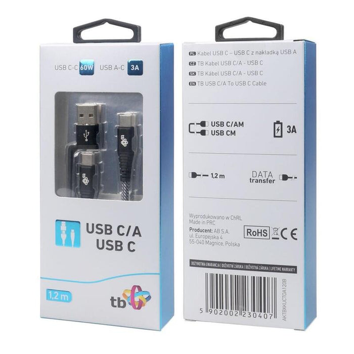 Cable Tb Usb A/C - Usb C 1,2 M. Negro