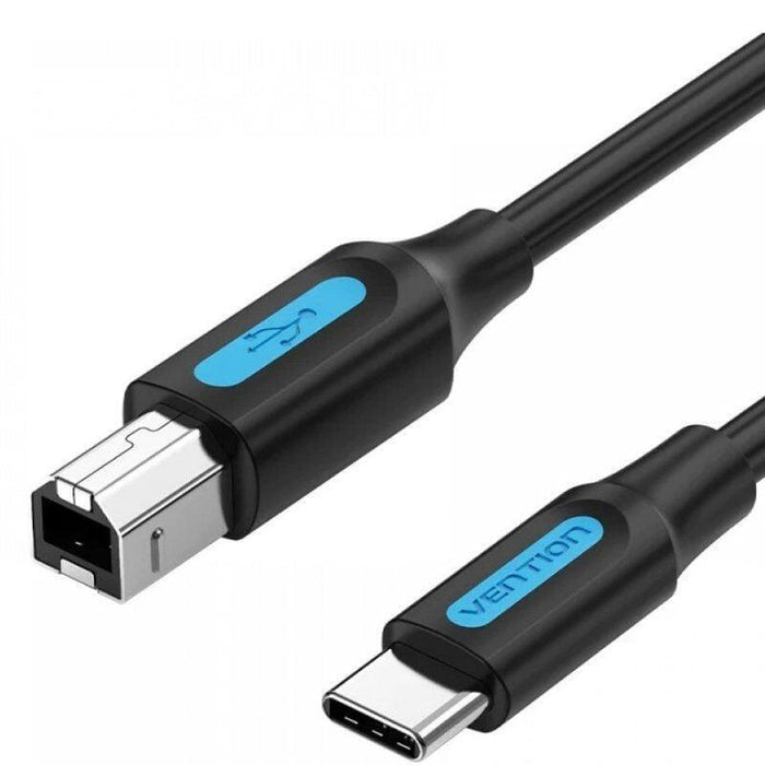 Cable Usb 2.0 Impresora Vention Cqubg Usb Tipo-B Macho Usb Tipo-C Macho 480mbps 1.5m Negro