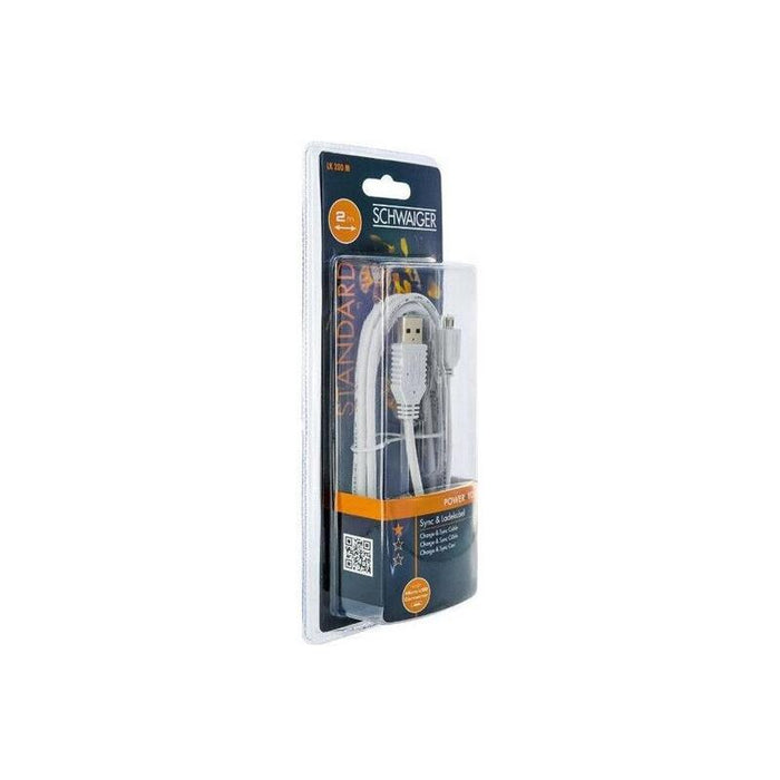 Cable Usb 2.0 Schwaiger A -> Micro B  2.0m Blanco