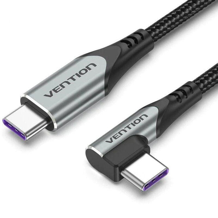 Cable Usb 2.0 Tipo-C 90  Vention Takhf Usb Tipo-C Macho Usb Tipo-C Macho Hasta 100w 480mbps 1m Gris