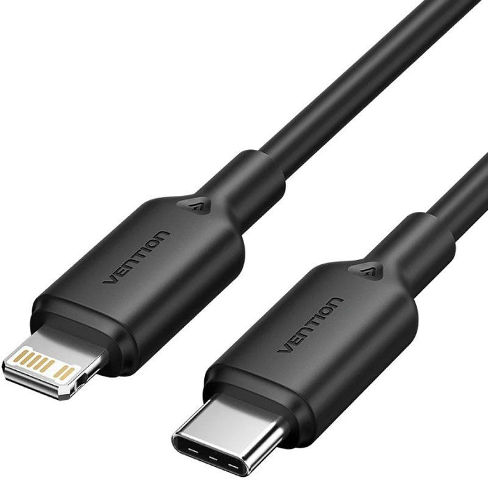 Cable Usb 2.0 Tipo-C Lightning Vention Lakbh Usb Tipo-C Macho Lightning Macho Hasta 27w 480mbps 2m Negro