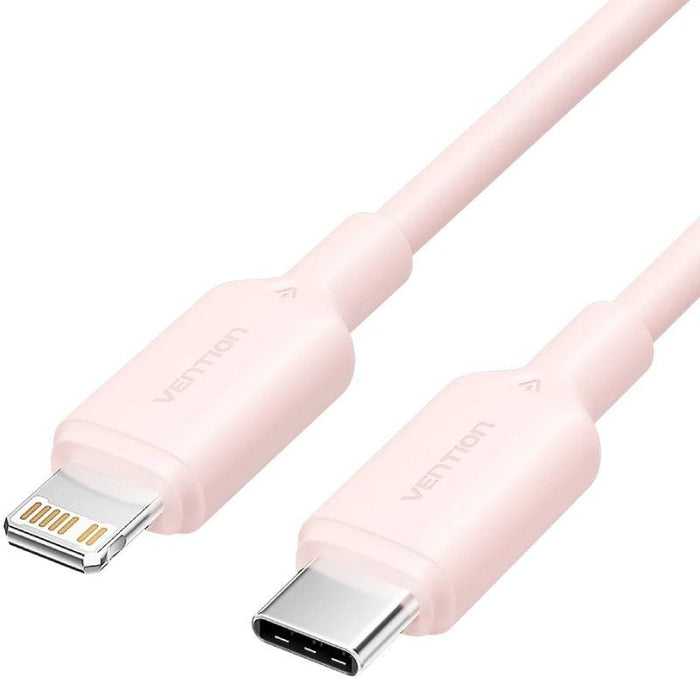 Cable Usb 2.0 Tipo-C Lightning Vention Lakph Usb Tipo-C Macho Lightning Macho Hasta 27w 480mbps 2m Rosa