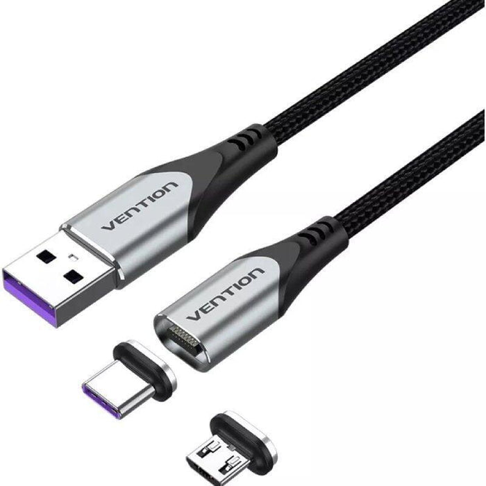 Cable Usb 2.0 Vention Cqnhd Usb Macho Microusb Macho Usb Tipo-C Macho 50cm Gris