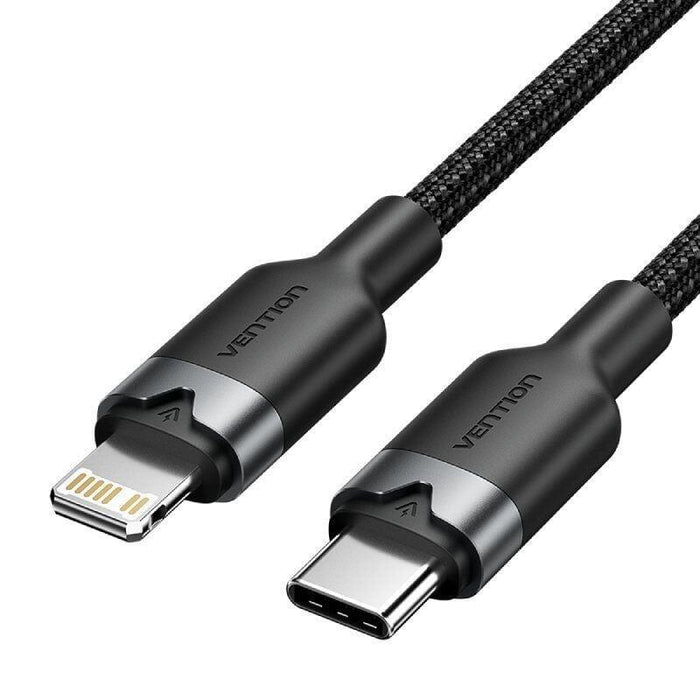 Cable Usb Tipo-C Lightning Vention Lalbf Usb Tipo-C Macho Lightning Macho 27w 480mbps 1m Negro