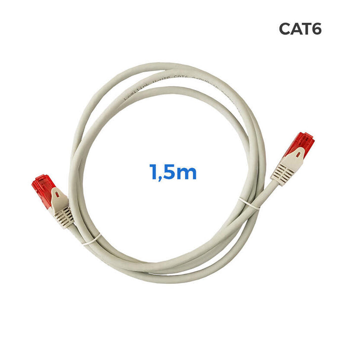 Cable Utp Cat.6 Latiguillo Rj45 Cobre Lszh Gris 1,5m