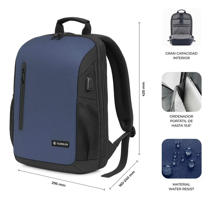 EAN 8436586743703 - SUBBLIM Nomad Xpand Air Padding mochila City backpack Azul Poliéster reciclado imagen 4