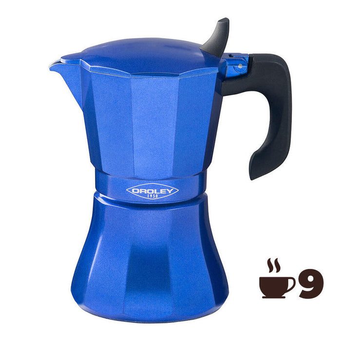 Cafetera De Aluminio De 9 Tazas Mod. Petra Color Azul Oroley