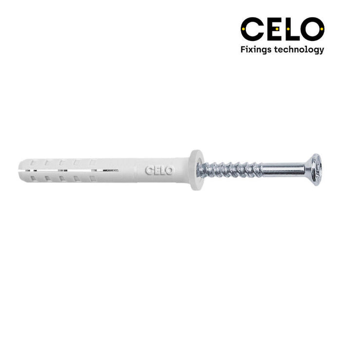 Caja 100 Uni. Taco Golpe Cabeza Plana Din/Ref Np 6x40 Celo