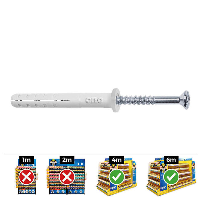 Caja 100 Unid.. Taco Golpe Cabeza Plana Din/Ref Np Ø6x35mm Celo