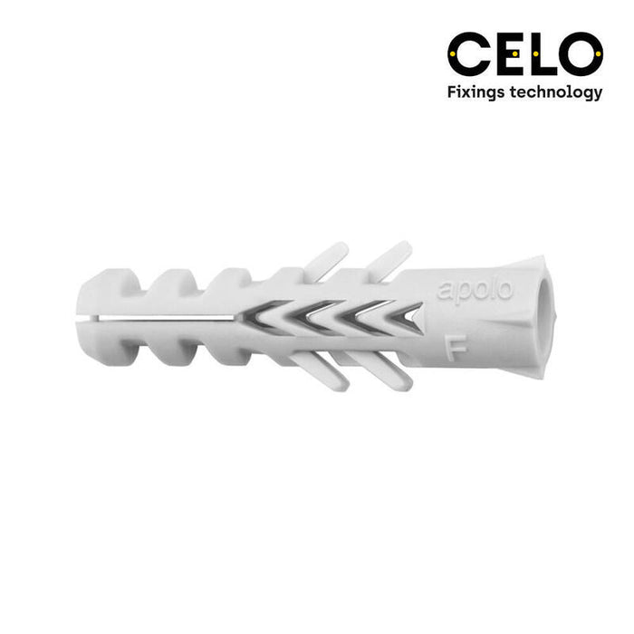 Caja 100 Unid. Taco Nylon Doble Antigiro Din/Ref Nf Ø8mm Celo