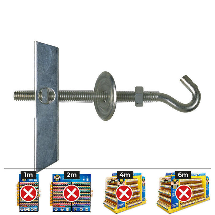 Caja 25 Unid. Basculante Con Gancho M6 Con Arandela Y Tuerca