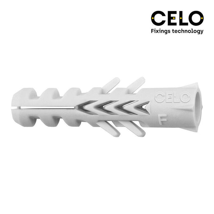 Caja 25 Unid. Taco Nylon Doble Antigiro Din/Ref F Ø12mm Celo