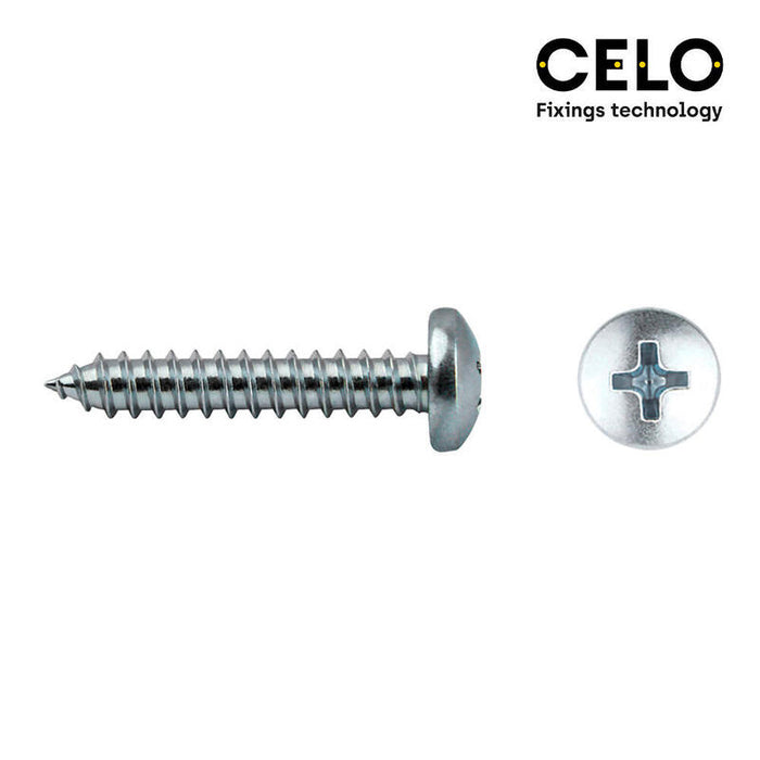 Caja 250 Unid. Tornillo Chapa Alomada Philips Din/Ref 7981 3,9x25mm Zincado Celo