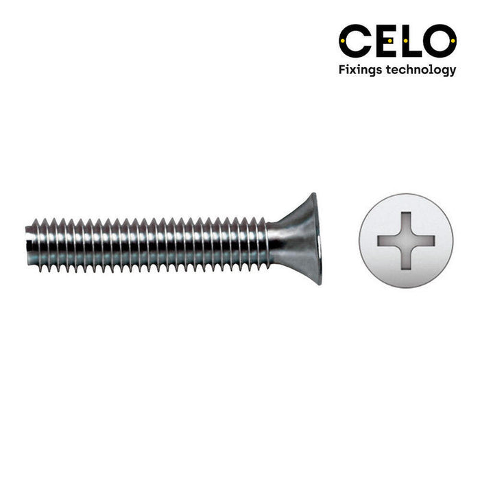 Caja 250 Unid. Tornillo Metrico Avellanado Phillips Din/Ref965 Ø5x30mm Zincado Celo