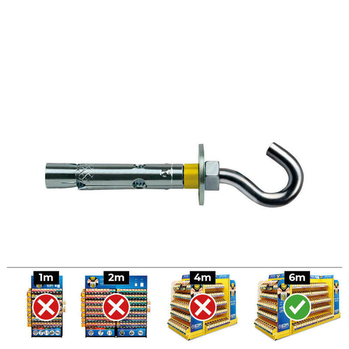 Caja 50 Uds. Anclaje Dynabolt Gancho Ø10x60mm Zincado Celo