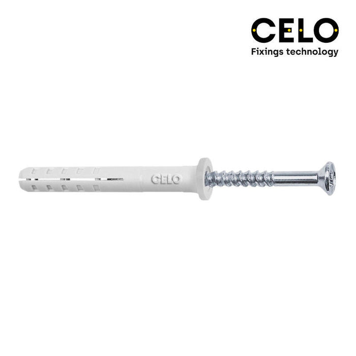 Caja 50 Unid.. Taco Golpe Cabeza Plana Din/Ref Np Ø6x60mm Celo