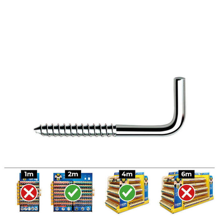 Caja 500 Unid. Alcayata Cajita Din/Ref Alr 3,0x40mm Zincado Celo