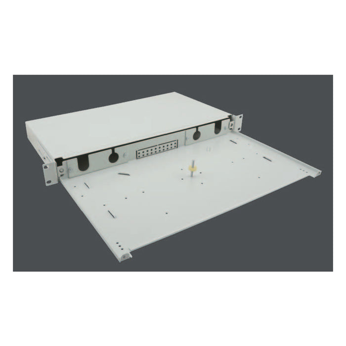 Caja De Conexiones Helos Lwl De 19 "Para Panel Lc De 6/12/24 Compartimentos Sin Equipar, Gris