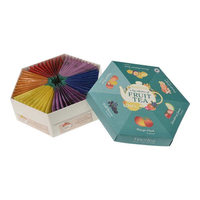 Caja De Té Hexagonal, 6 Sabores, 60 Bolsas