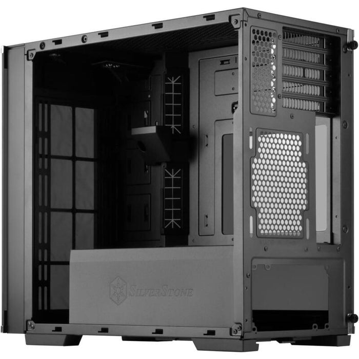 Caja Pc Silverstone Sst-Ld01b Lucid Mini Tower Micro Atx, Tempered Glass